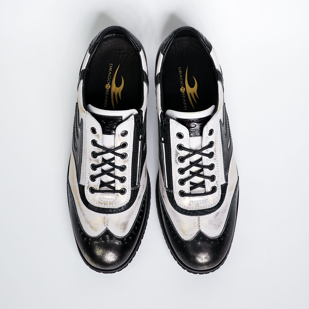 ドラゴン　タグ付きレザー編込みホワイト Z-DRAGON】73400 エコストレッチジャンパー[2024年秋冬]※SLIM